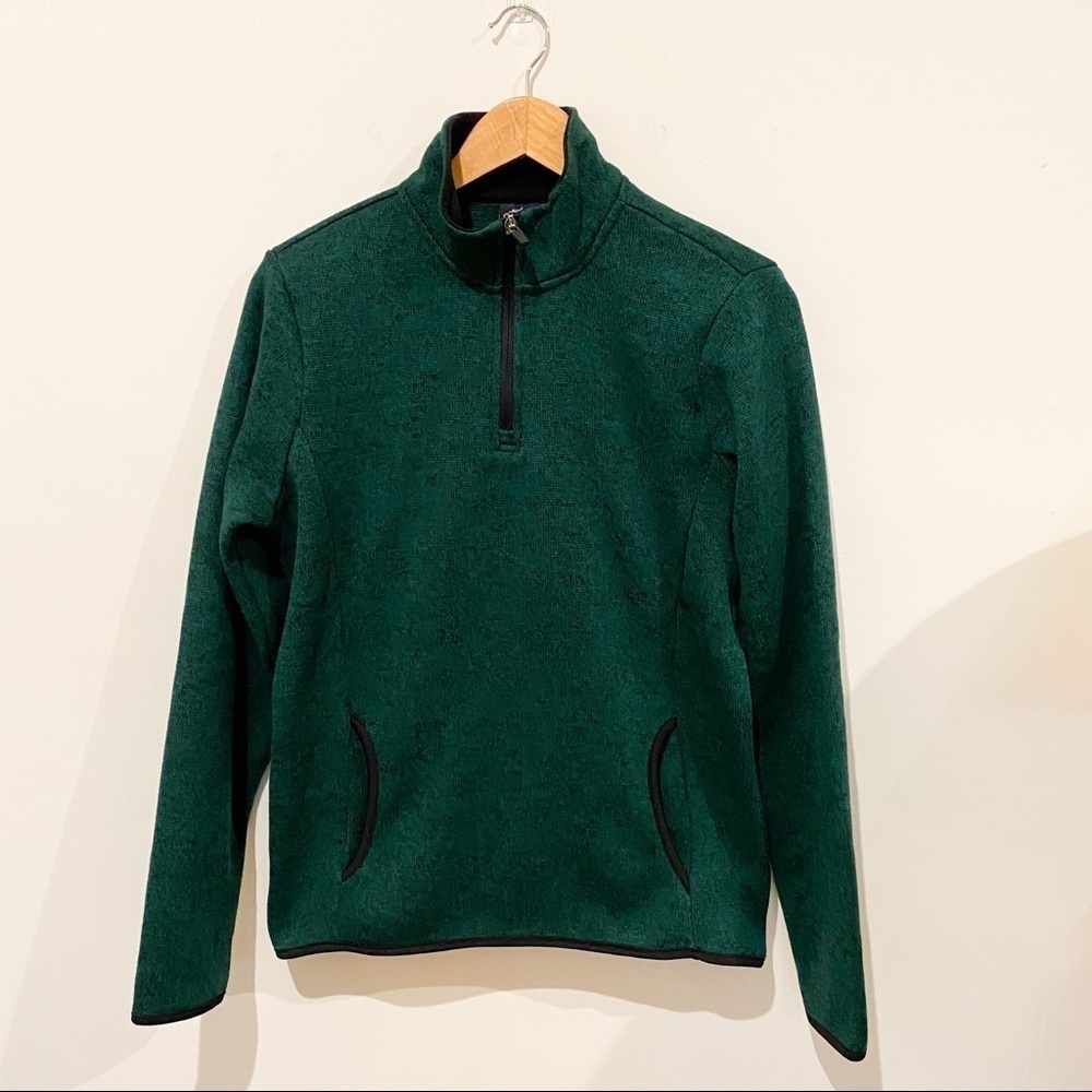 Charles River Apparel Comfy 1/4 Zip Pullover Sweatshirt. Green. Medium - Picture 2 of 7